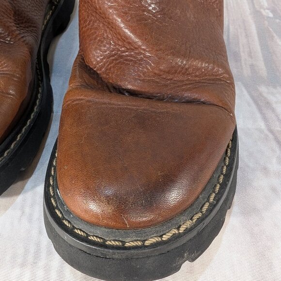 Ariat Brown Distressed Leather Chelsea Boots US 8.5 B - Picture 4 of 8
